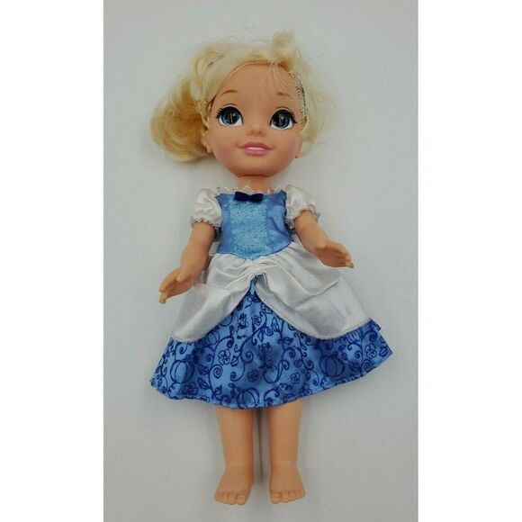 Disney Princess Cinderella 14" Toddler Doll Jakks Pacific With Dress & Crown - Picture 1 of 12
